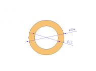 Perfil de Silicona TS402416 - formato tipo Tubo - forma de tubo