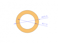 Perfil de Silicona TS4025,517,5 - formato tipo Tubo - forma de tubo