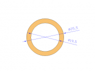 Perfil de Silicona TS4025,519,5 - formato tipo Tubo - forma de tubo