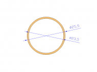 Perfil de Silicona TS4025,523,5 - formato tipo Tubo - forma de tubo