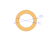 Perfil de Silicona TS402517 - formato tipo Tubo - forma de tubo