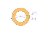 Perfil de Silicona TS4026,516,5 - formato tipo Tubo - forma de tubo