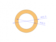 Perfil de Silicona TS4026,518,5 - formato tipo Tubo - forma de tubo