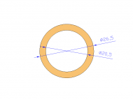 Perfil de Silicona TS4026,520,5 - formato tipo Tubo - forma de tubo