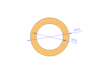 Perfil de Silicona TS402618 - formato tipo Tubo - forma de tubo