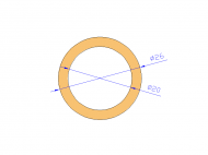 Perfil de Silicona TS402620 - formato tipo Tubo - forma de tubo