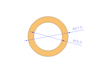 Perfil de Silicona TS4027,519,5 - formato tipo Tubo - forma de tubo