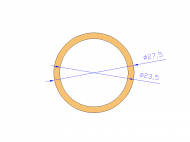 Perfil de Silicona TS4027,523,5 - formato tipo Tubo - forma de tubo