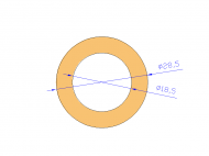 Perfil de Silicona TS4028,518,5 - formato tipo Tubo - forma de tubo