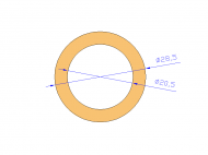 Perfil de Silicona TS4028,520,5 - formato tipo Tubo - forma de tubo