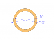 Perfil de Silicona TS4028,522,5 - formato tipo Tubo - forma de tubo