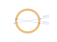 Perfil de Silicona TS4028,524,5 - formato tipo Tubo - forma de tubo