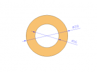 Perfil de Silicona TS402816 - formato tipo Tubo - forma de tubo