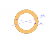 Perfil de Silicona TS402820 - formato tipo Tubo - forma de tubo