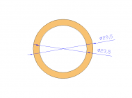 Perfil de Silicona TS4029,523,5 - formato tipo Tubo - forma de tubo