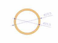 Perfil de Silicona TS4029,525,5 - formato tipo Tubo - forma de tubo