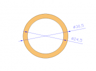 Perfil de Silicona TS4030,524,5 - formato tipo Tubo - forma de tubo