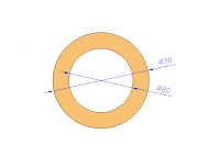 Perfil de Silicona TS403020 - formato tipo Tubo - forma de tubo