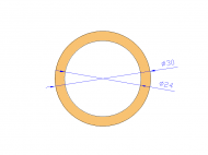 Perfil de Silicona TS403024 - formato tipo Tubo - forma de tubo