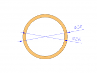 Perfil de Silicona TS403026 - formato tipo Tubo - forma de tubo