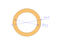 Perfil de Silicona TS4031,523,5 - formato tipo Tubo - forma de tubo