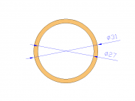 Perfil de Silicona TS403127 - formato tipo Tubo - forma de tubo