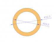 Perfil de Silicona TS4032,524,5 - formato tipo Tubo - forma de tubo