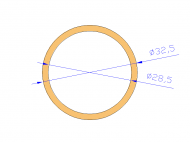 Perfil de Silicona TS4032,528,5 - formato tipo Tubo - forma de tubo