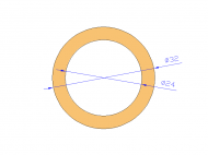 Perfil de Silicona TS403224 - formato tipo Tubo - forma de tubo