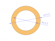 Perfil de Silicona TS4034,524,5 - formato tipo Tubo - forma de tubo