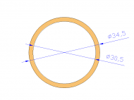 Perfil de Silicona TS4034,530,5 - formato tipo Tubo - forma de tubo