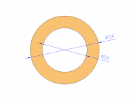 Perfil de Silicona TS403422 - formato tipo Tubo - forma de tubo