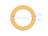 Perfil de Silicona TS403424 - formato tipo Tubo - forma de tubo