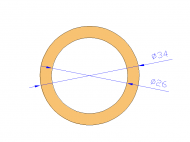 Perfil de Silicona TS403426 - formato tipo Tubo - forma de tubo