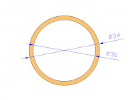 Perfil de Silicona TS403430 - formato tipo Tubo - forma de tubo