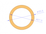 Perfil de Silicona TS4035,527,5 - formato tipo Tubo - forma de tubo