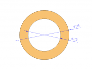 Perfil de Silicona TS403523 - formato tipo Tubo - forma de tubo