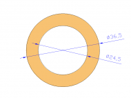 Perfil de Silicona TS4036,524,5 - formato tipo Tubo - forma de tubo