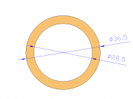 Perfil de Silicona TS4036,528,5 - formato tipo Tubo - forma de tubo