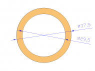 Perfil de Silicona TS4037,529,5 - formato tipo Tubo - forma de tubo