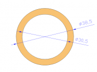 Perfil de Silicona TS4038,530,5 - formato tipo Tubo - forma de tubo