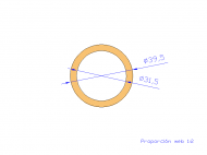 Perfil de Silicona TS4039,531,5 - formato tipo Tubo - forma de tubo