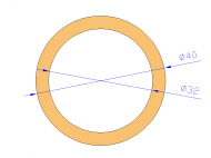 Perfil de Silicona TS404032 - formato tipo Tubo - forma de tubo