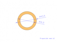 Perfil de Silicona TS4043,531,5 - formato tipo Tubo - forma de tubo