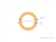 Perfil de Silicona TS404331 - formato tipo Tubo - forma de tubo