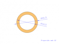 Perfil de Silicona TS4046,534,5 - formato tipo Tubo - forma de tubo