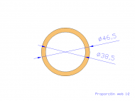 Perfil de Silicona TS4046,538,5 - formato tipo Tubo - forma de tubo