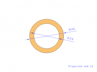 Perfil de Silicona TS404634 - formato tipo Tubo - forma de tubo