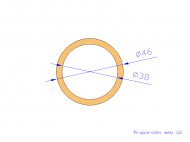 Perfil de Silicona TS404638 - formato tipo Tubo - forma de tubo