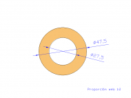 Perfil de Silicona TS4047,527,5 - formato tipo Tubo - forma de tubo